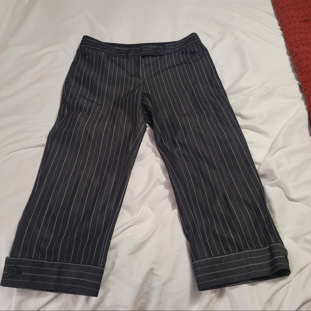 Express Grey Pinstripe Cropped Pants